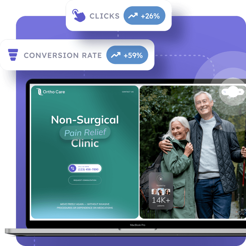 High-Converting Website Design for Orthopedic and Physical Therapy Clinics Example physical therapy clinic website optimized for patient conversions with clear CTAs and mobile-friendly layout